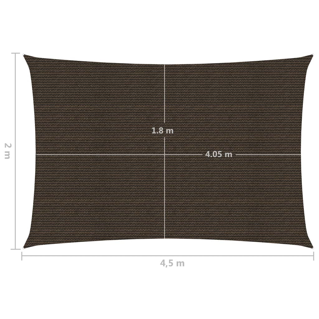 Plachta proti slunci 160 g/m² hnědá 2 x 4,5 m HDPE