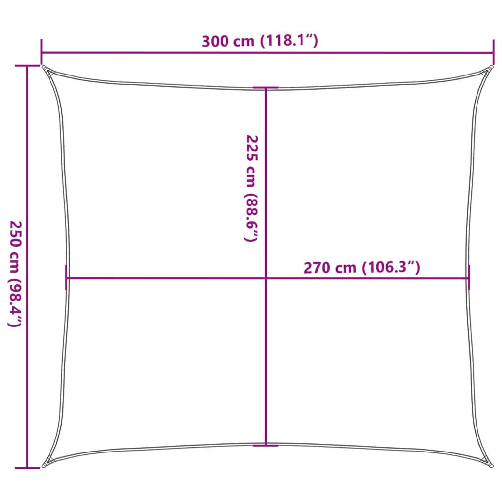 Stínící plachta 160 g/m² hnědá 2,5 x 3 m HDPE