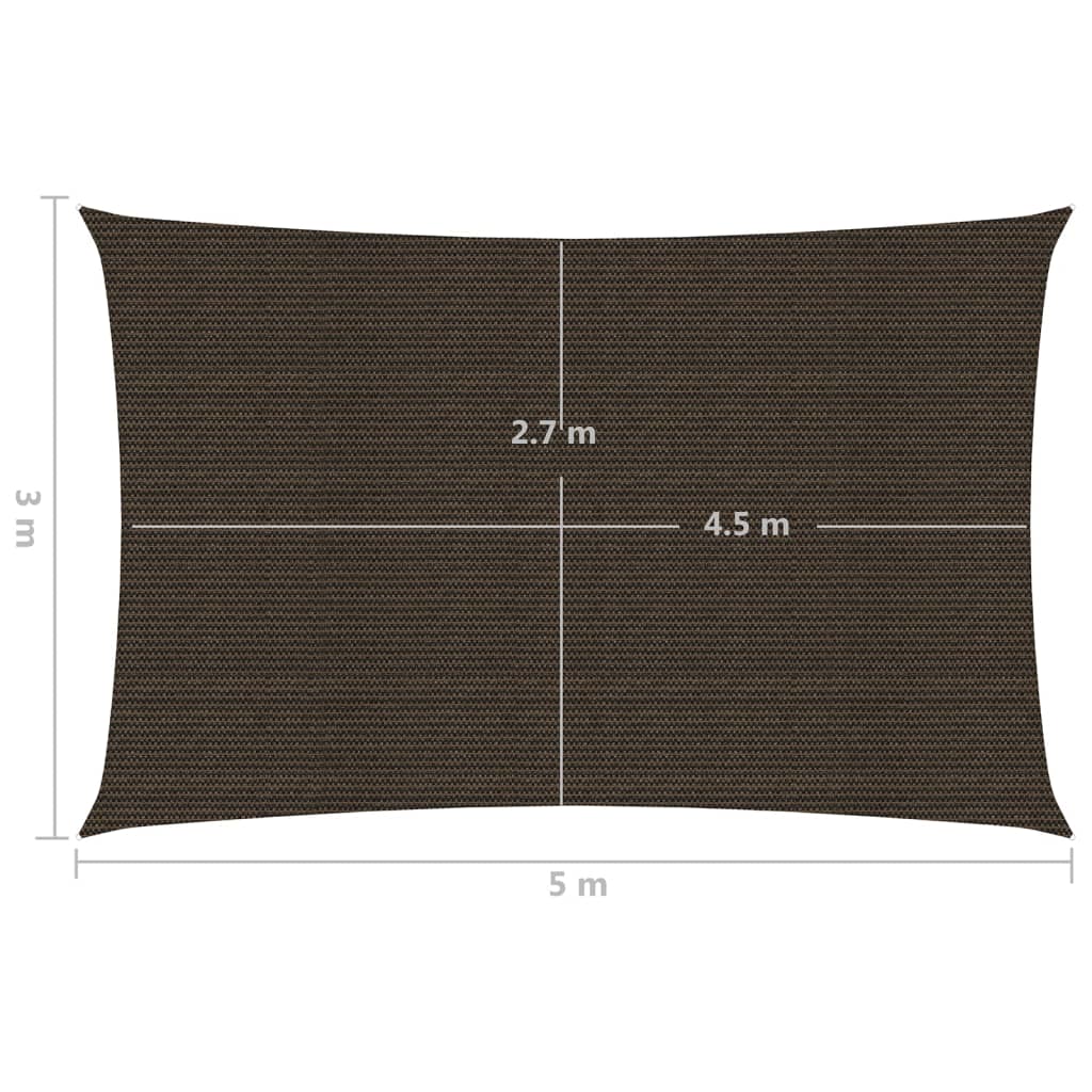 Stínící plachta 160 g/m² hnědá 3 x 5 m HDPE