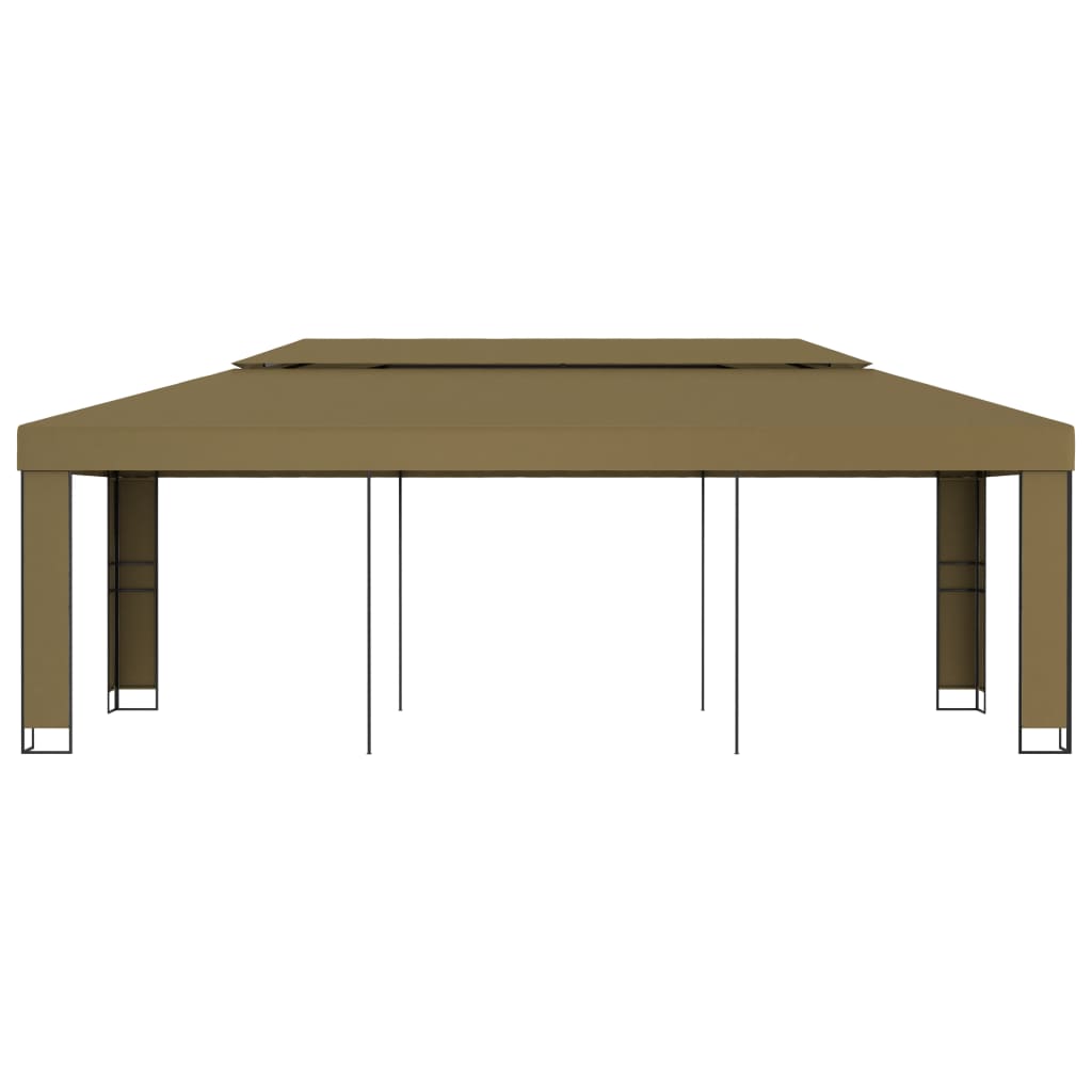 Altán s dvojitou střechou 3 x 6 m taupe 180 g/m²