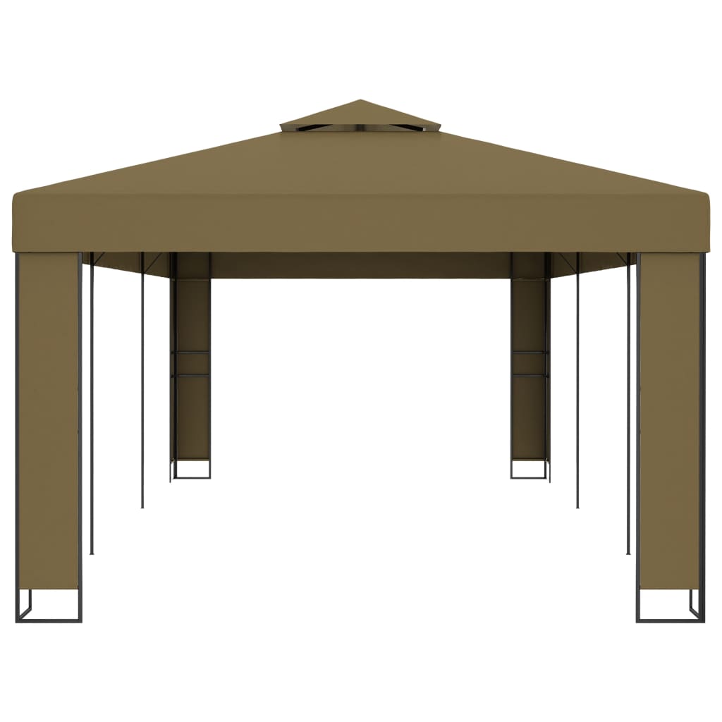 Altán s dvojitou střechou 3 x 6 m taupe 180 g/m²