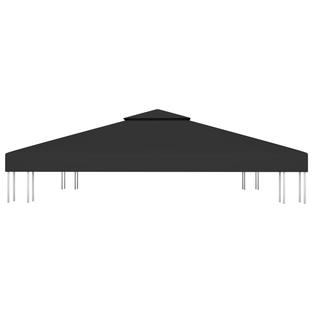 Dvojitá střecha na altán 310 g/m² 3 x 3 m černá