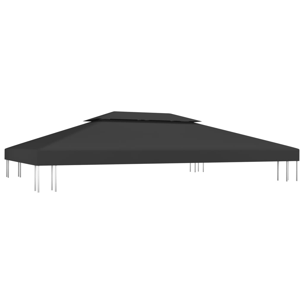 Dvojitá střecha na altán 310 g/m² 4 x 3 m černá