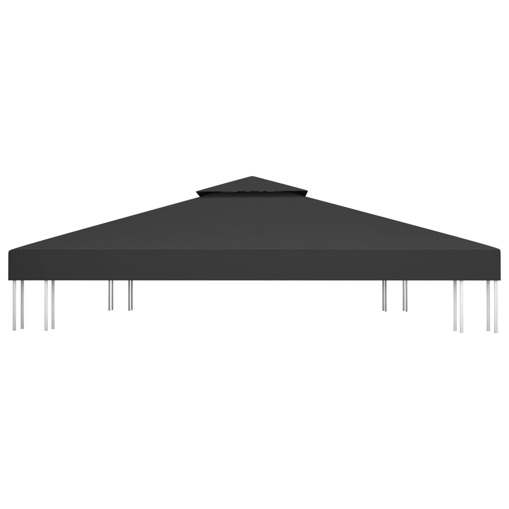 Dvojitá střecha na altán 310 g/m² 4 x 3 m černá