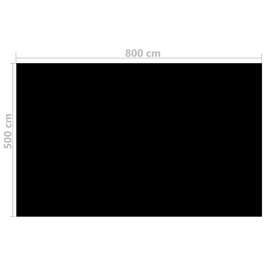 Obdélníkový kryt na bazén 800 x 500 cm PE černý