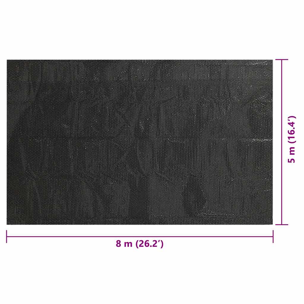 Obdélníkový kryt na bazén 800 x 500 cm PE černý