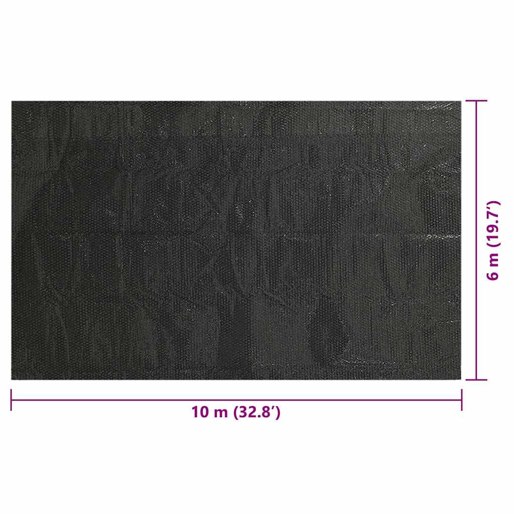 Obdélníkový kryt na bazén 1000 x 600 cm PE černý