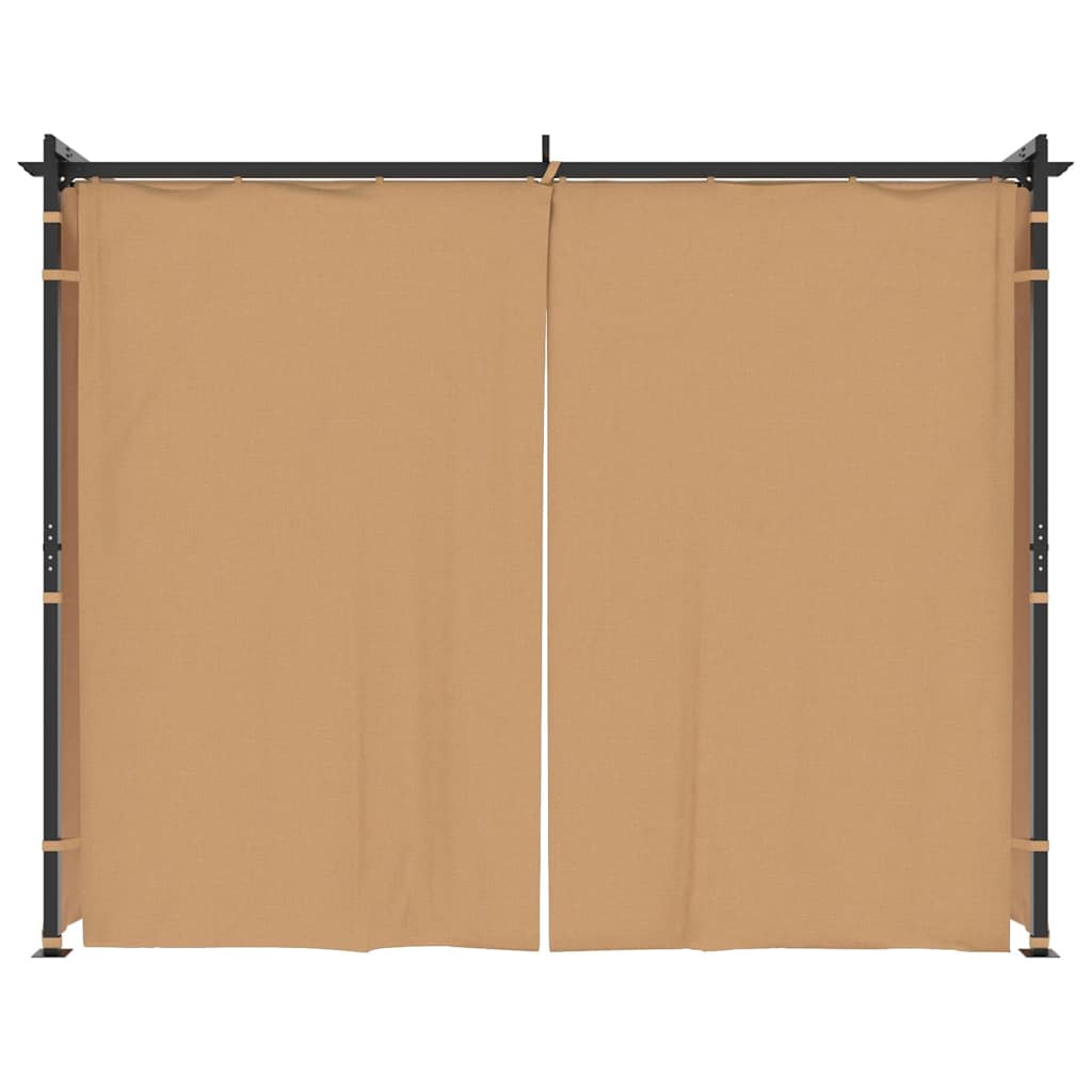 Altán se závěsy 3 x 3 m taupe ocel