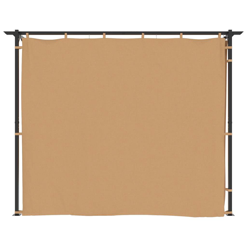Altán se závěsy 3 x 3 m taupe ocel