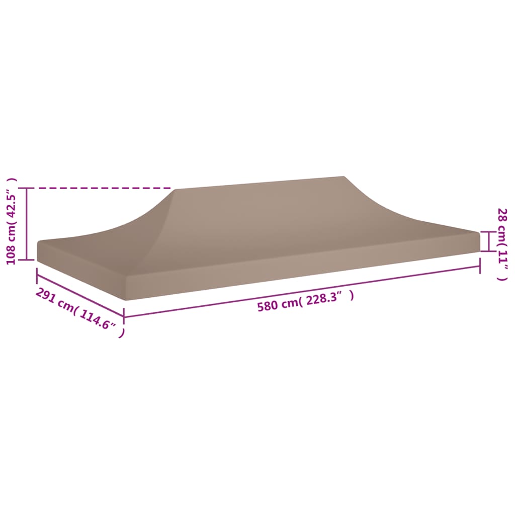 Střecha k party stanu 6 x 3 m taupe 270 g/m²