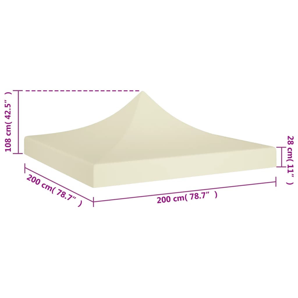Střecha k party stanu 2 x 2 m krémová 270 g/m²