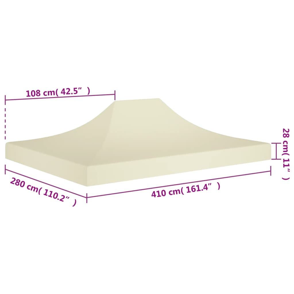 Střecha k party stanu 4 x 3 m krémová 270 g/m²