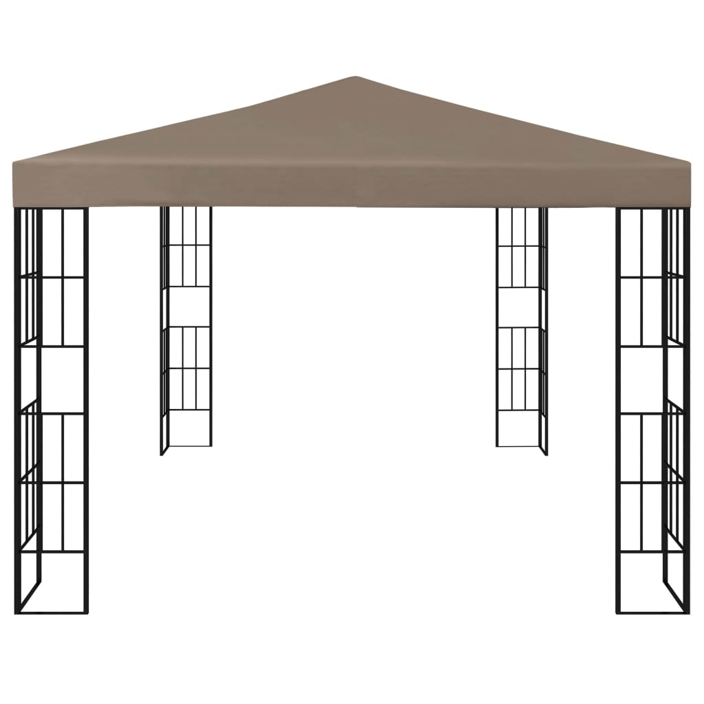 Altán se světelnými LED řetězy 4 x 3 m taupe