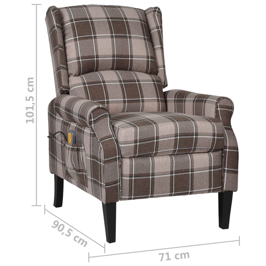 Masážní polohovací křeslo béžové textil