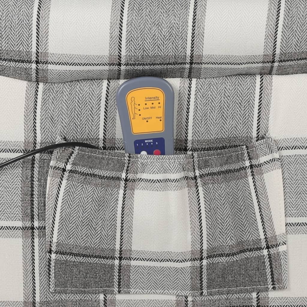 Masážní polohovací křeslo bílo-šedé textil
