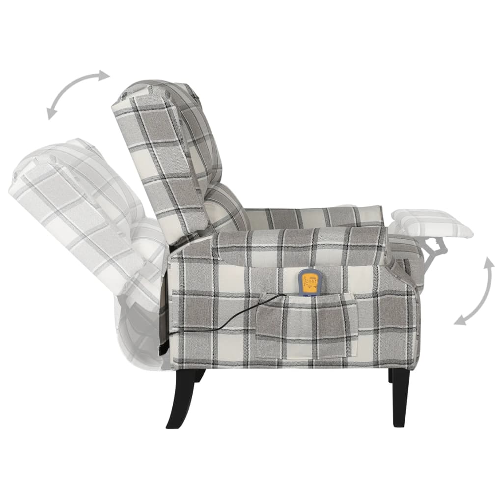 Masážní polohovací křeslo šedé textil