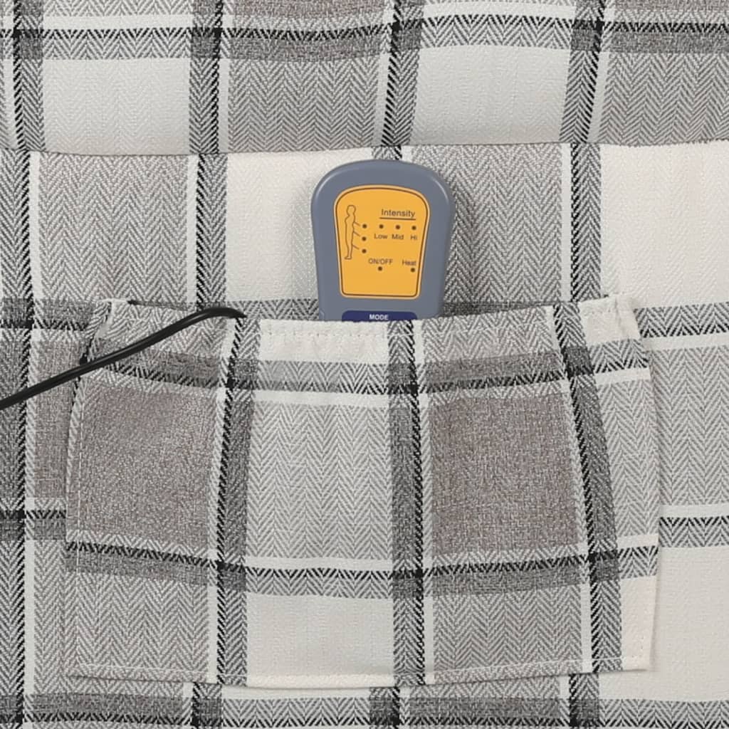 Masážní polohovací křeslo šedé textil