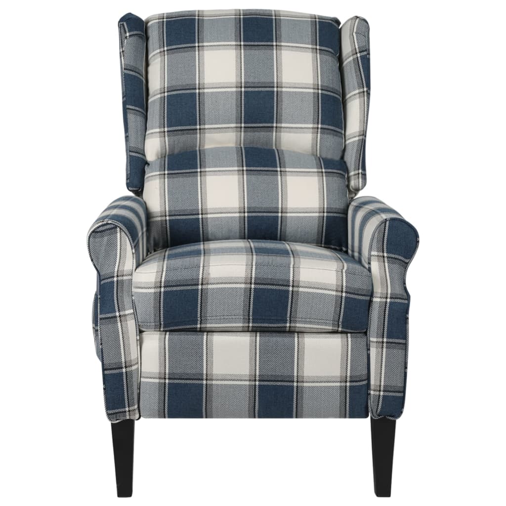 Masážní polohovací křeslo modré textil