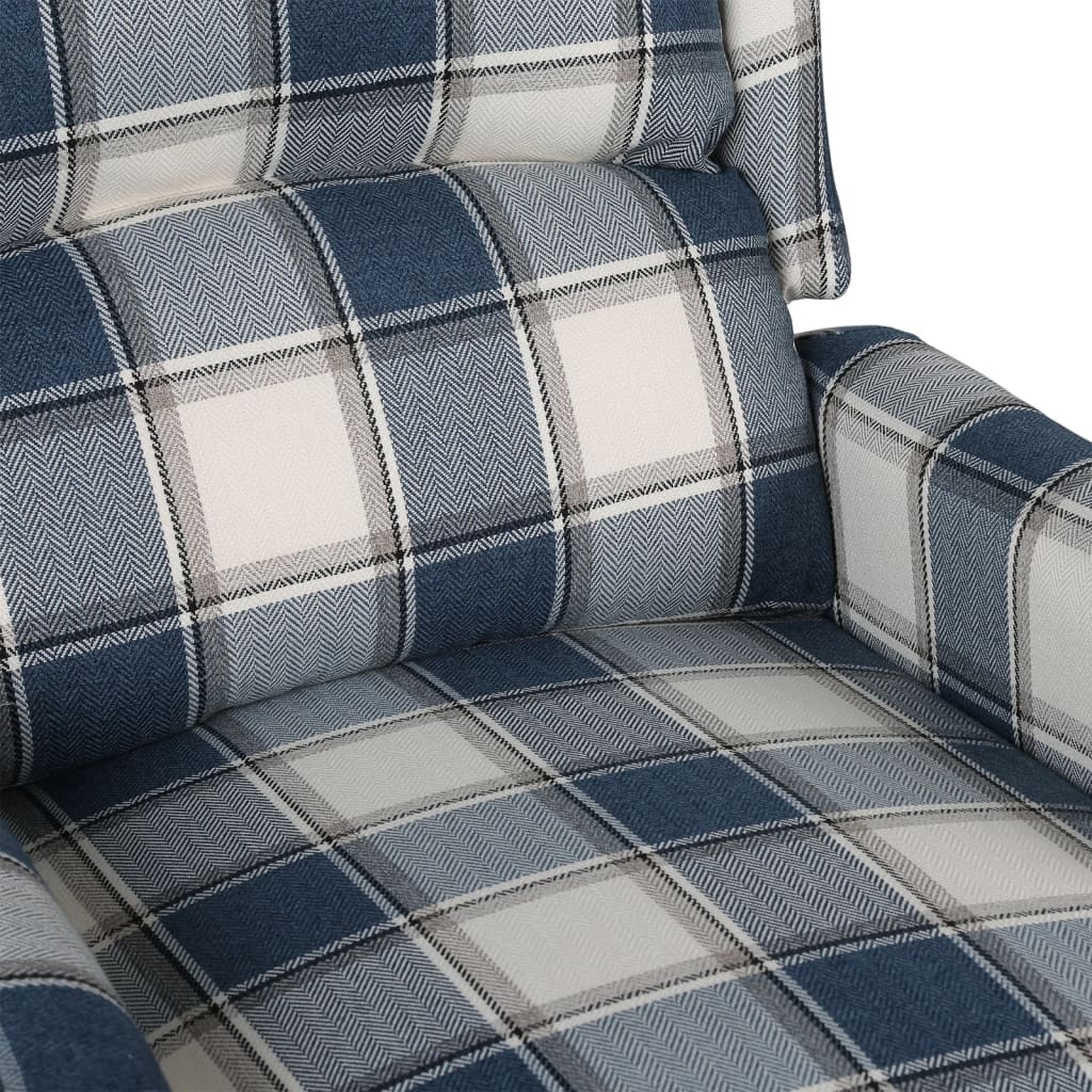 Masážní polohovací křeslo modré textil