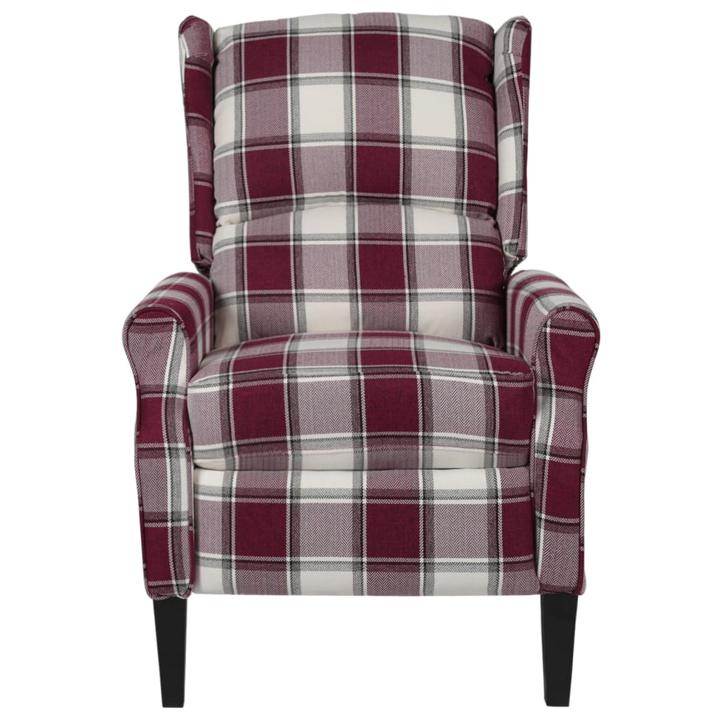 Masážní polohovací křeslo červené textil