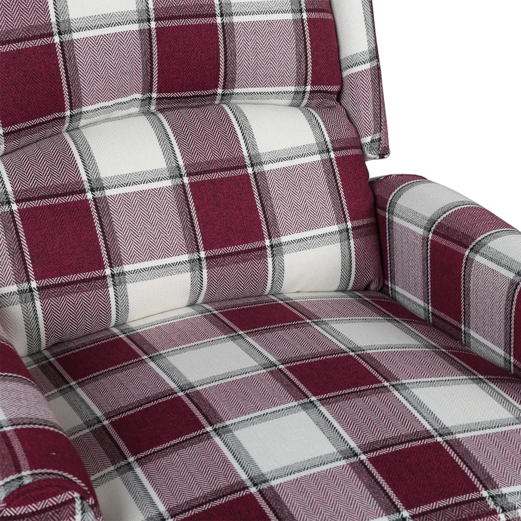 Masážní polohovací křeslo červené textil