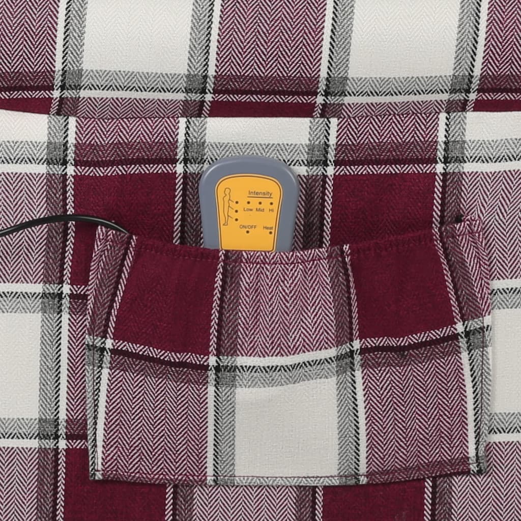 Masážní polohovací křeslo červené textil