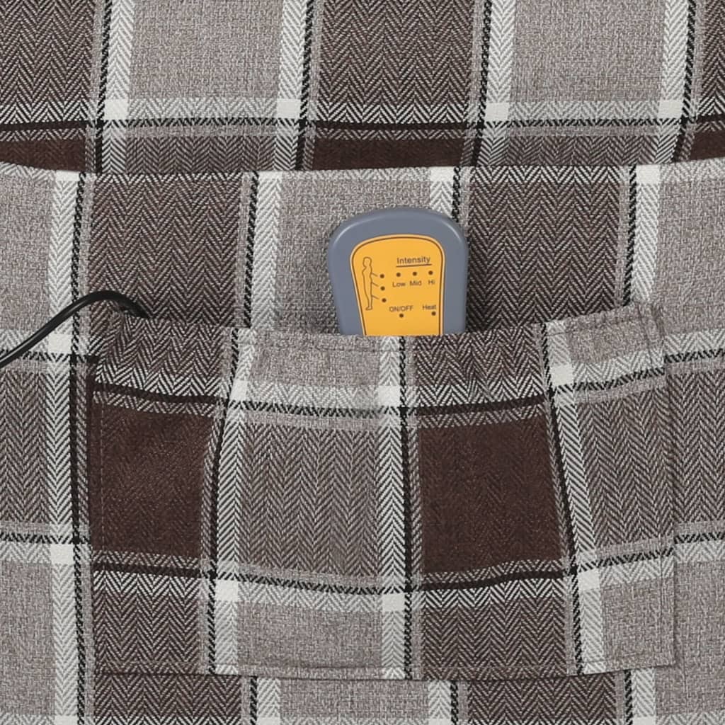 Masážní polohovací křeslo hnědé textil
