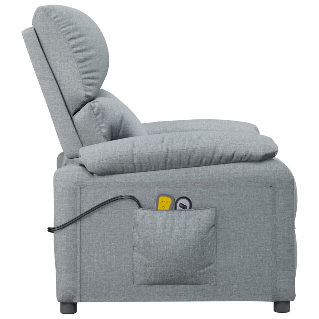 Elektrické masážní křeslo světle šedé textil