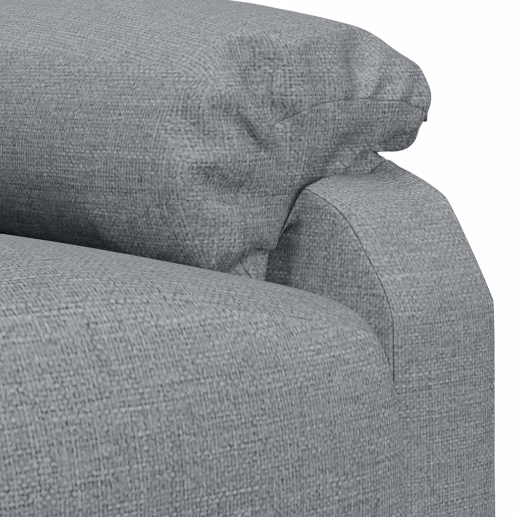 Elektrické masážní křeslo světle šedé textil