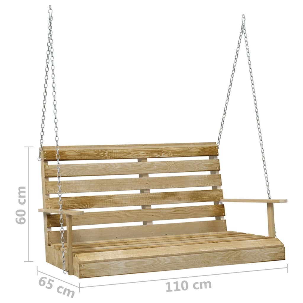 Houpací lavice 110 cm impregnované borové dřevo