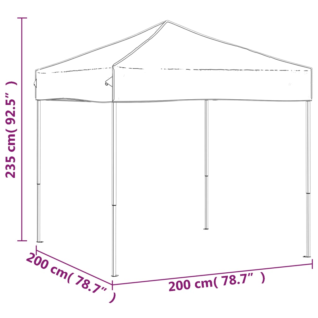 Skládací party stan krémový 2 x 2 m