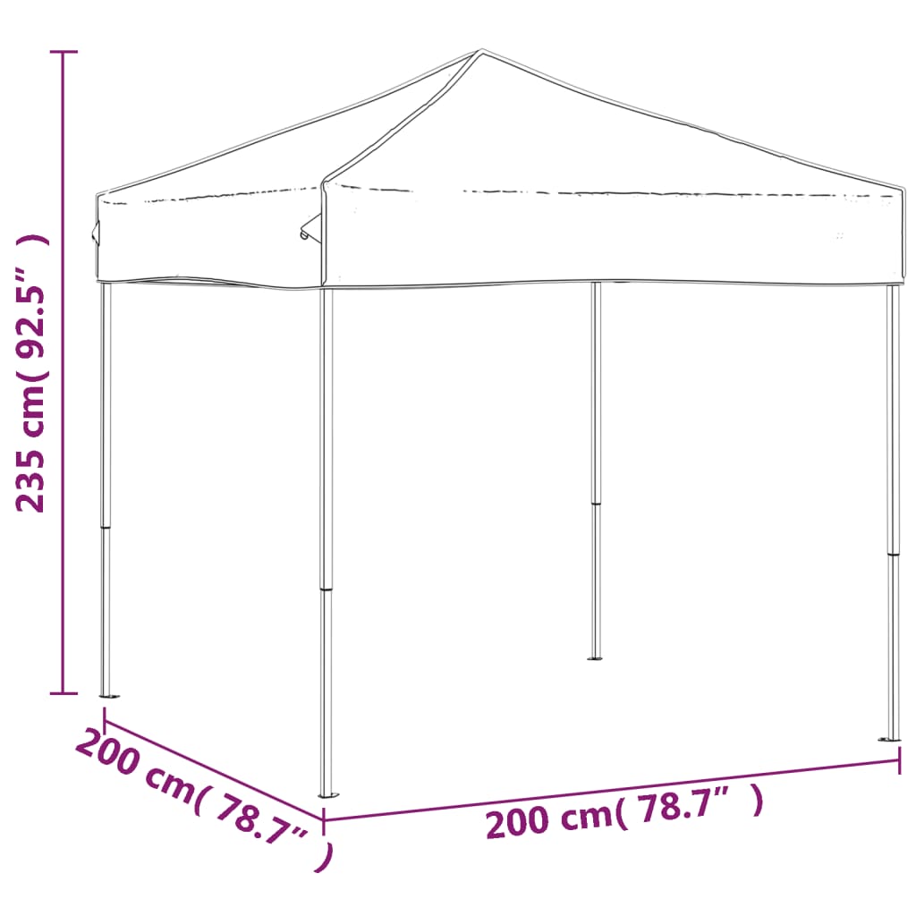 Skládací party stan antracitový 2 x 2 m