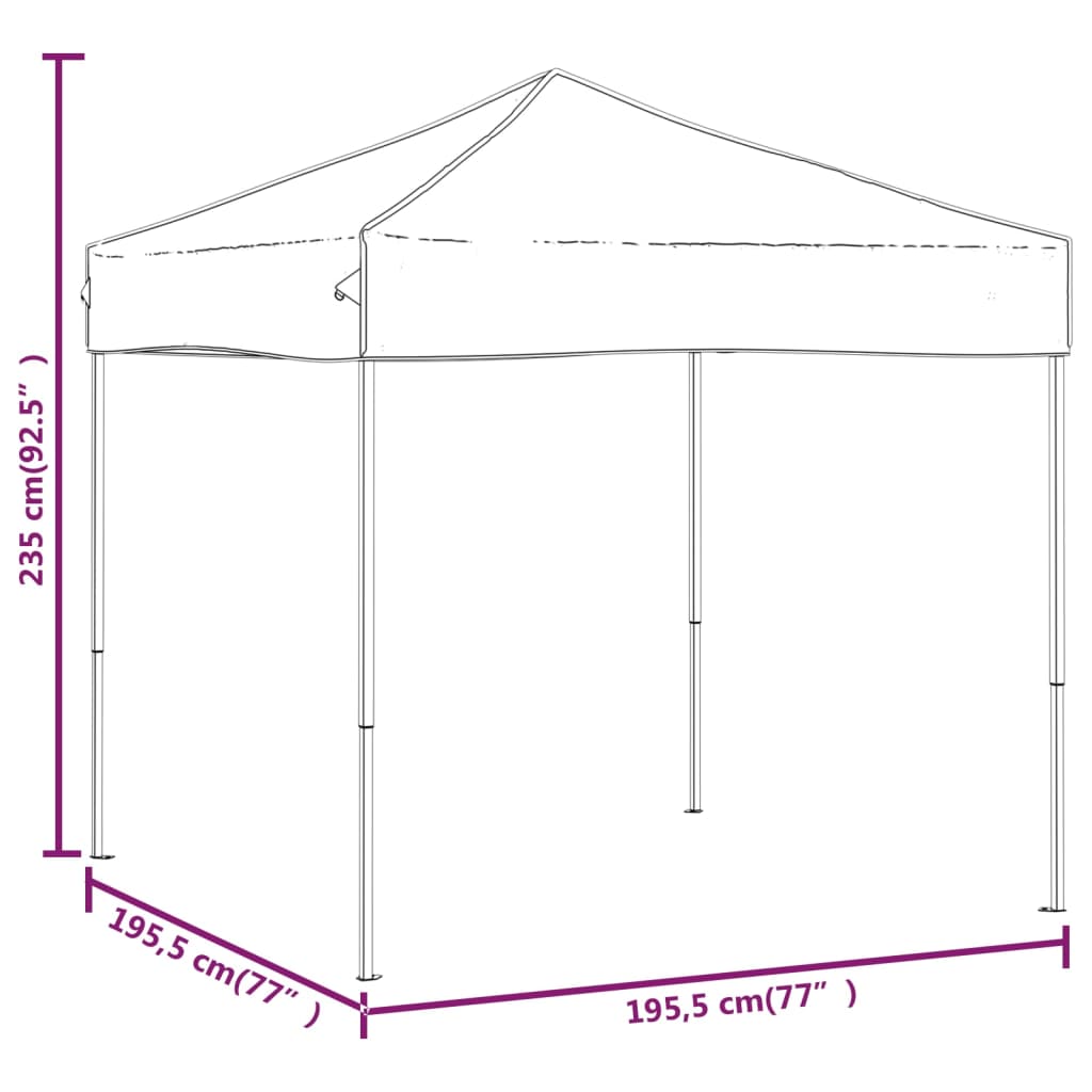 Skládací party stan červený 2 x 2 m