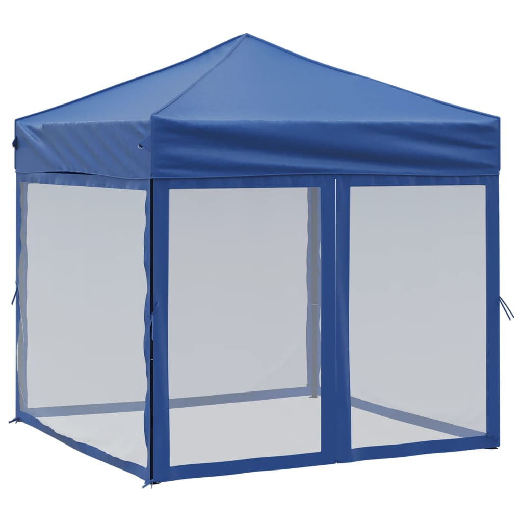 Skládací party stan s bočními stěnami modrý 2 x 2 m