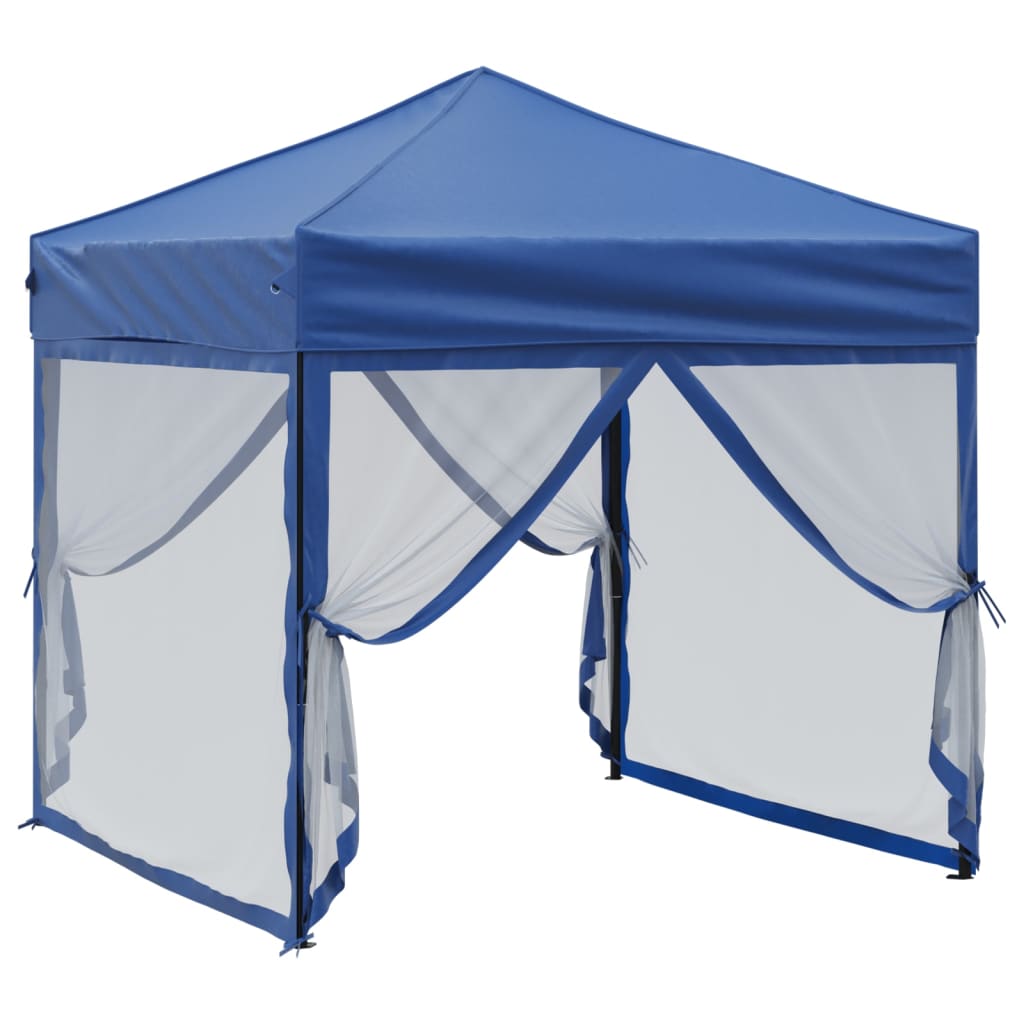 Skládací party stan s bočními stěnami modrý 2 x 2 m
