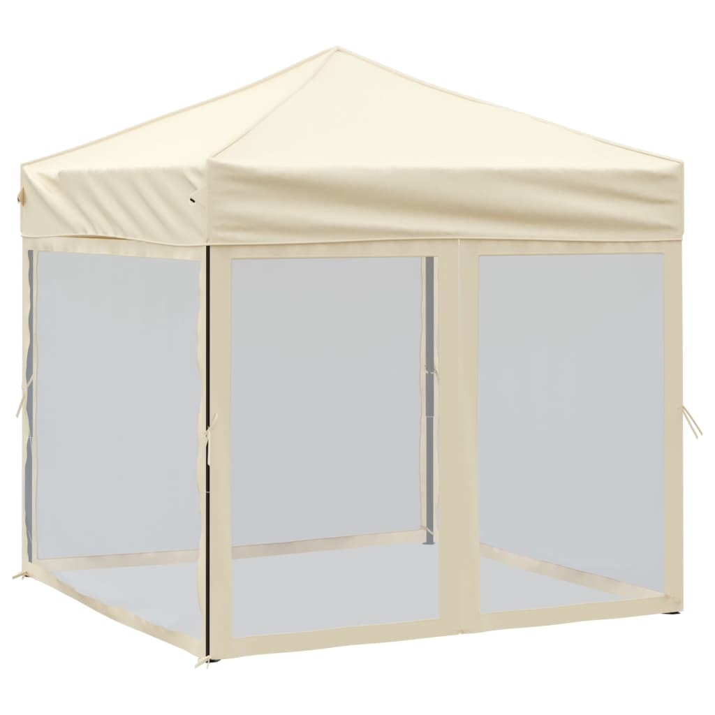 Skládací party stan s bočními stěnami krémový 2 x 2 m