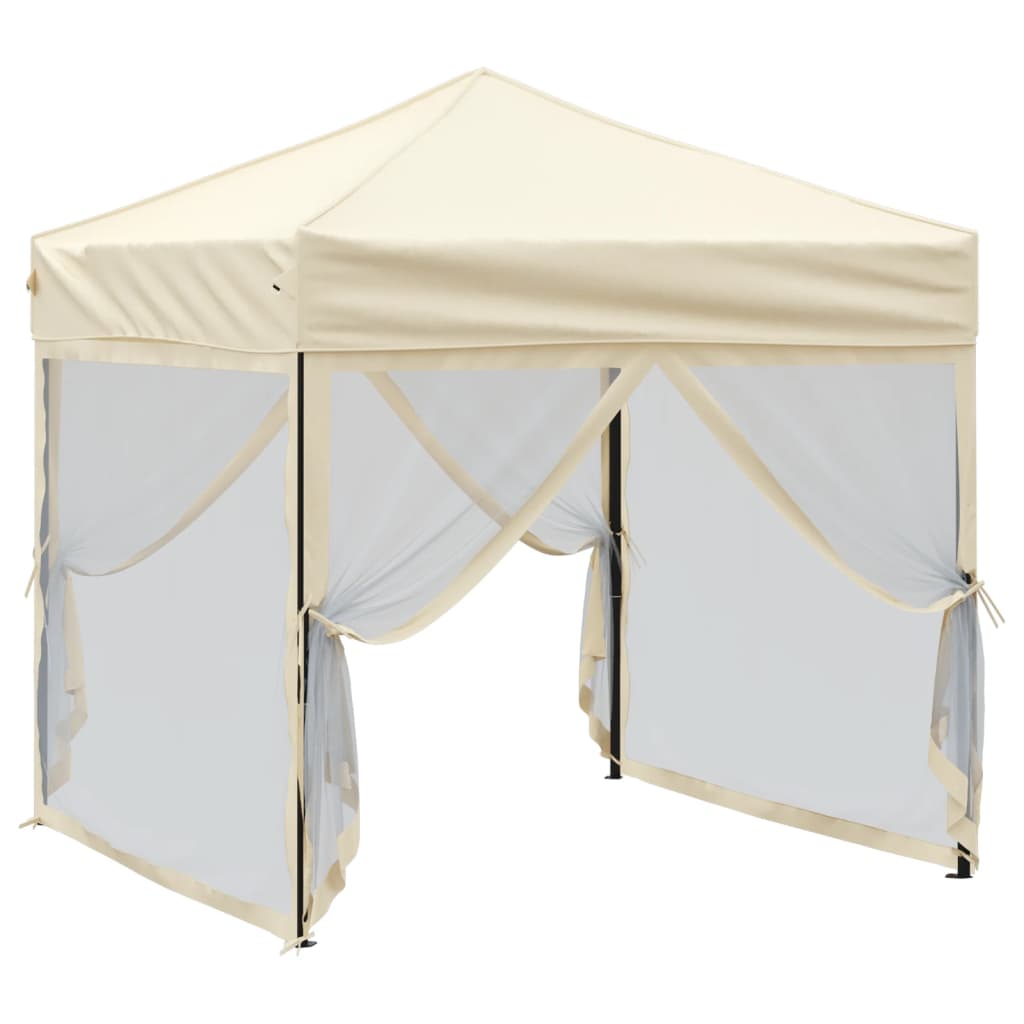 Skládací party stan s bočními stěnami krémový 2 x 2 m