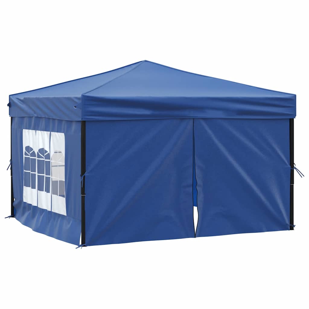 Skládací party stan s bočními stěnami modrý 3 x 3 m