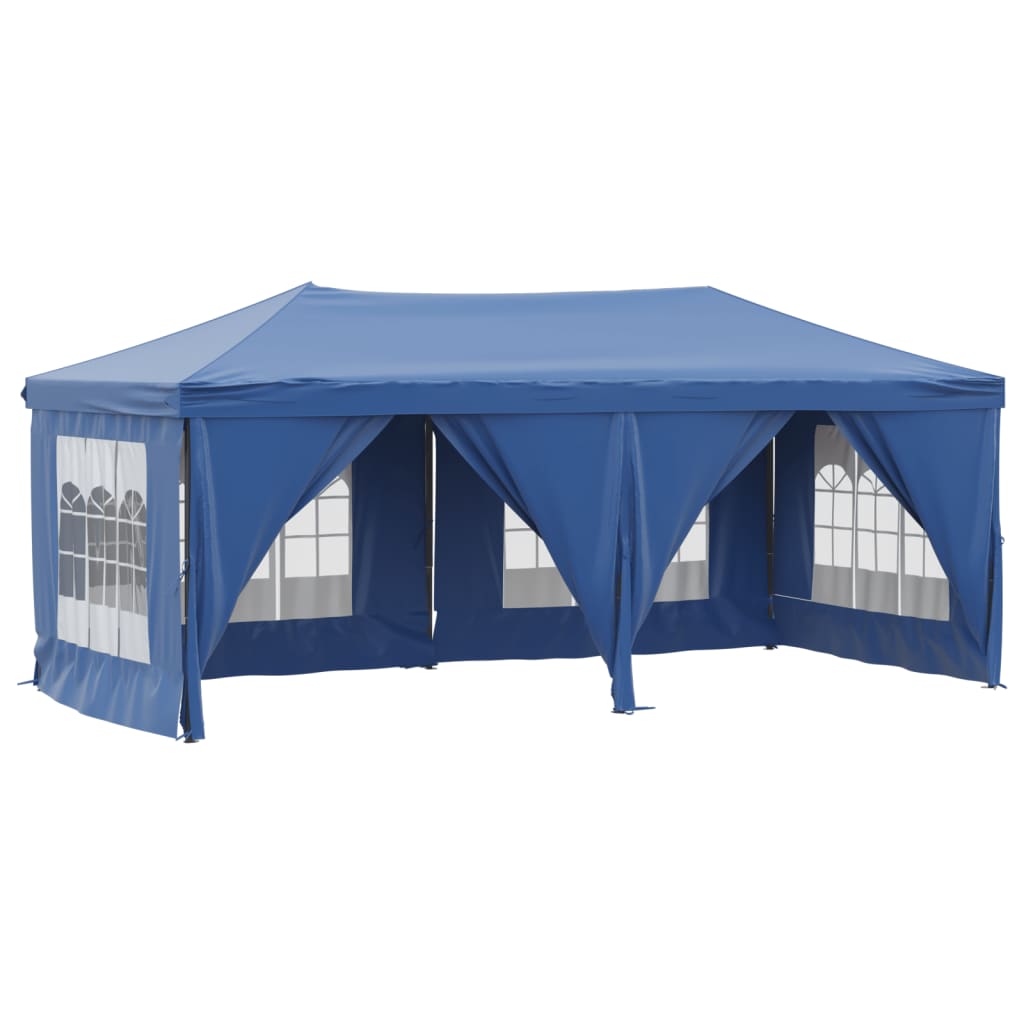 Skládací party stan s bočními stěnami modrý 3 x 6 m