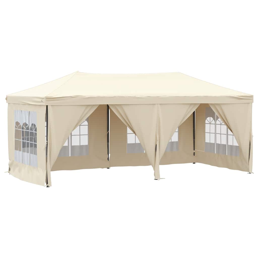 Skládací party stan s bočními stěnami krémový 3 x 6 m