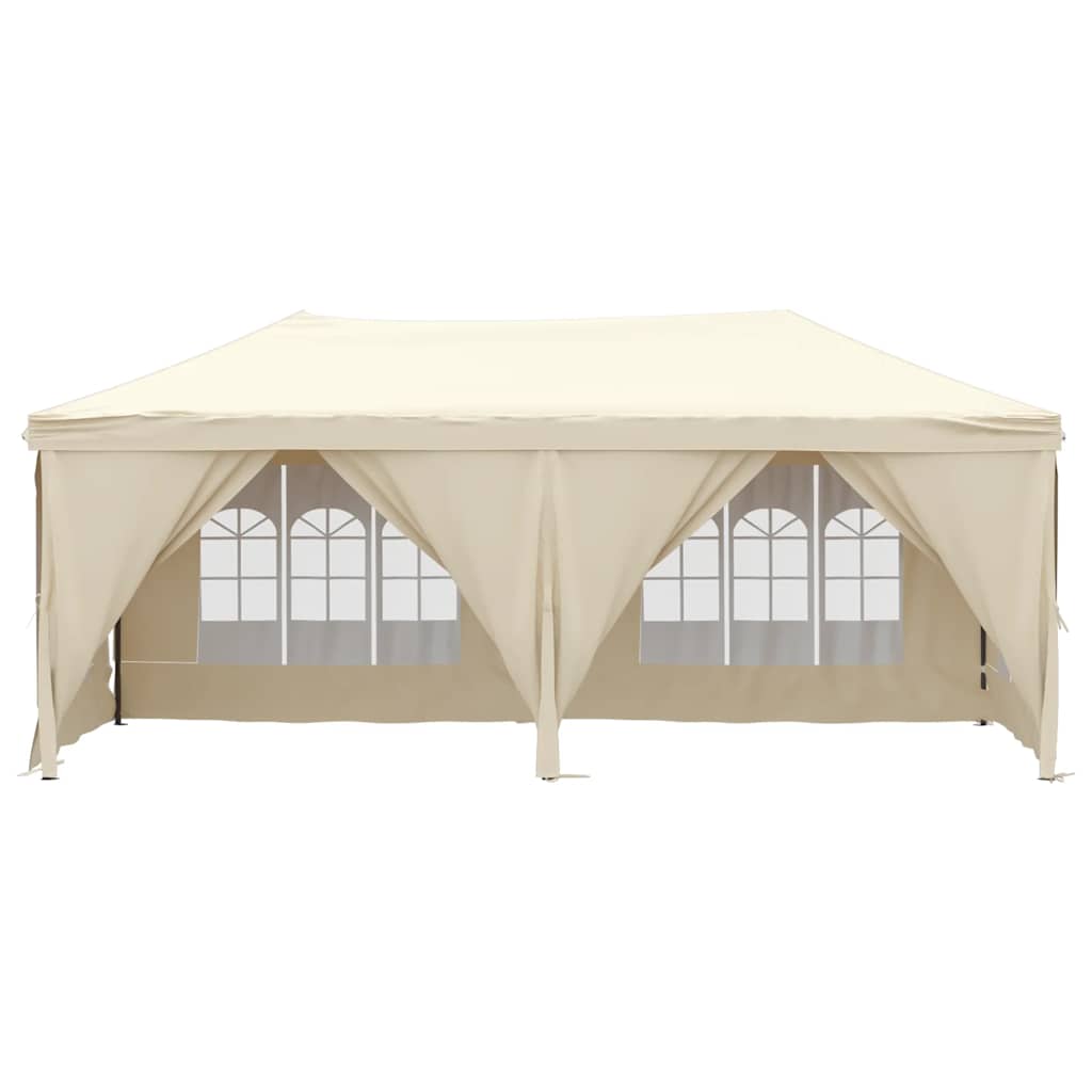 Skládací party stan s bočními stěnami krémový 3 x 6 m