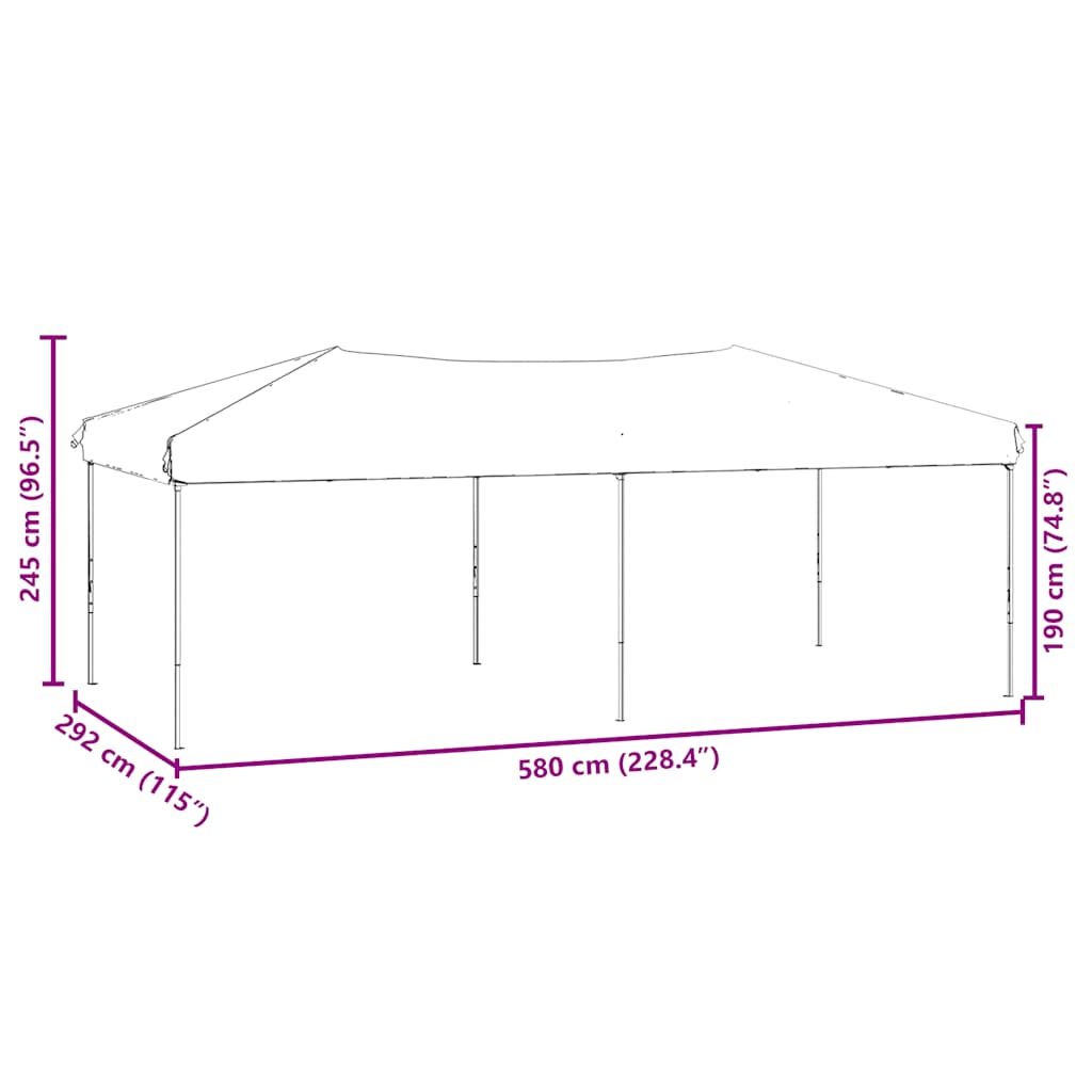 Skládací party stan s bočními stěnami krémový 3 x 6 m