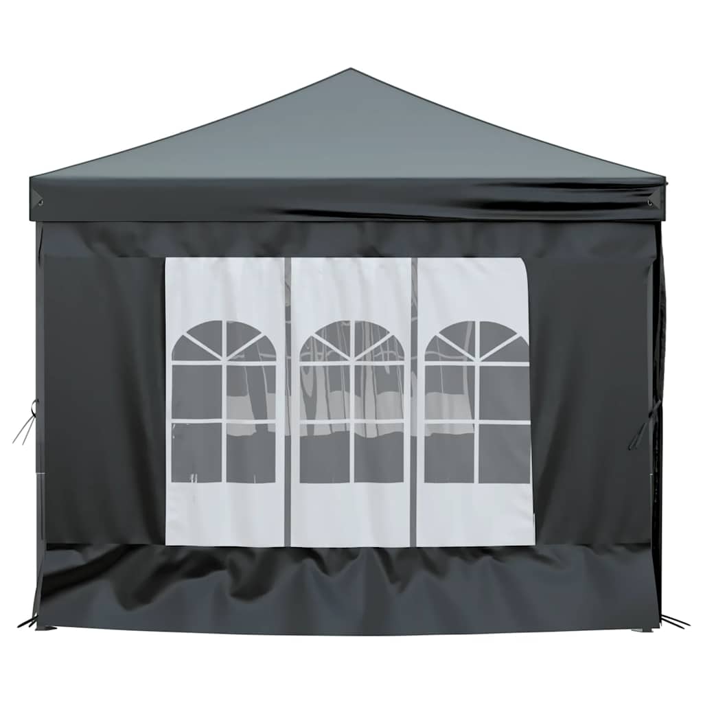 Skládací party stan s bočními stěnami černý 3 x 6 m