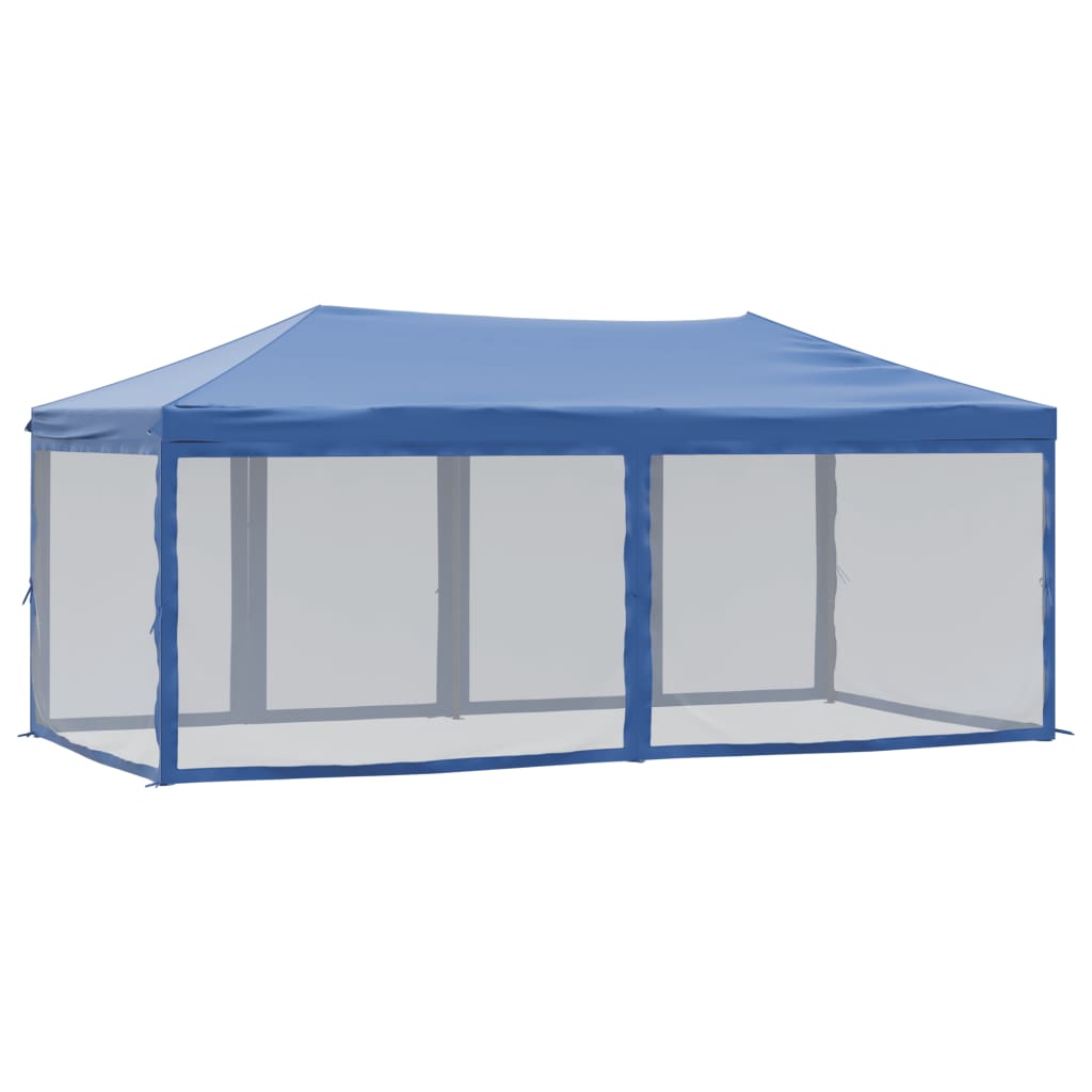Skládací party stan s bočními stěnami modrý 3 x 6 m