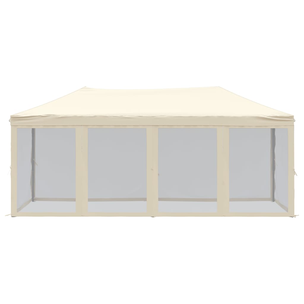 Skládací party stan s bočními stěnami krémový 3 x 6 m