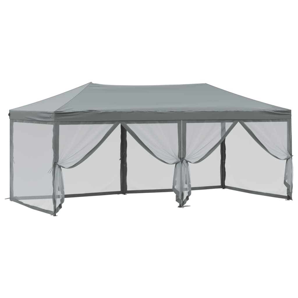 Skládací party stan s bočními stěnami antracitový 3 x 6 m