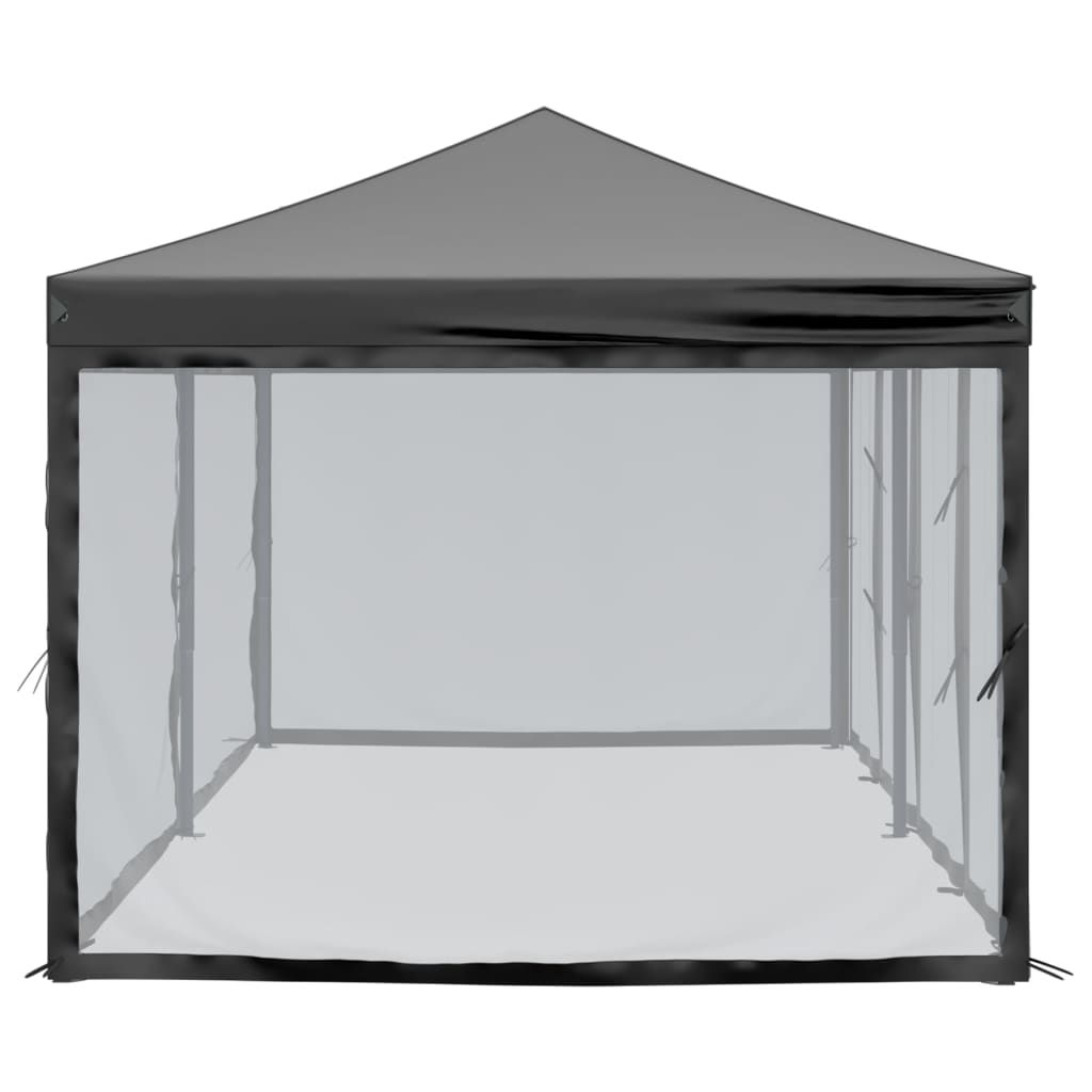Skládací party stan s bočními stěnami černý 3 x 6 m