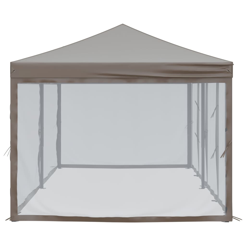 Skládací party stan s bočními stěnami taupe 3 x 6 m