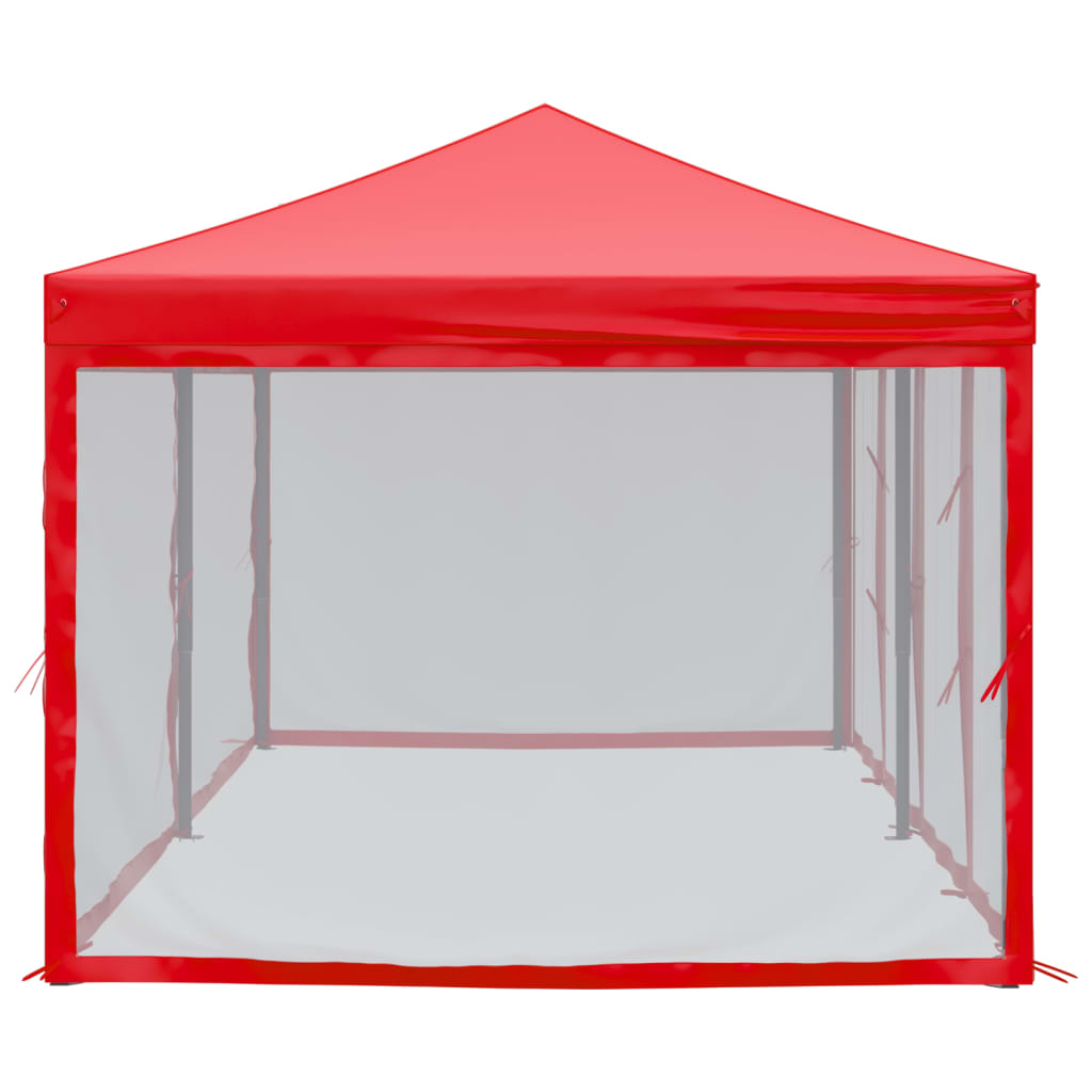 Skládací party stan s bočními stěnami červený 3 x 6 m