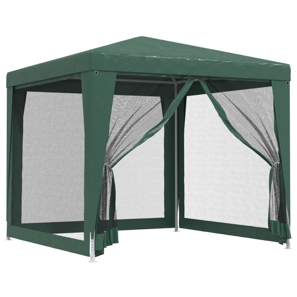 Party stan se 4 síťovanými bočnicemi zelený 2,5 x 2,5 m HDPE